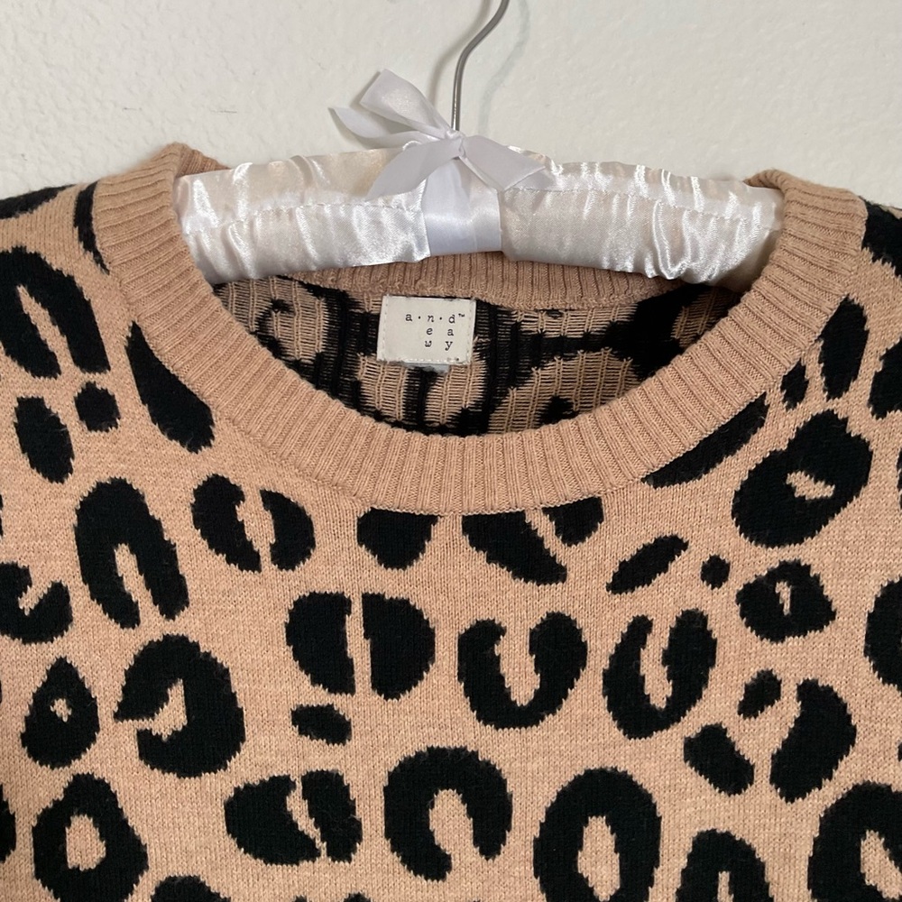New Day Leopard Print Knit Sweater